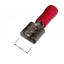 Faston 4,8mm objímka lisovací červená