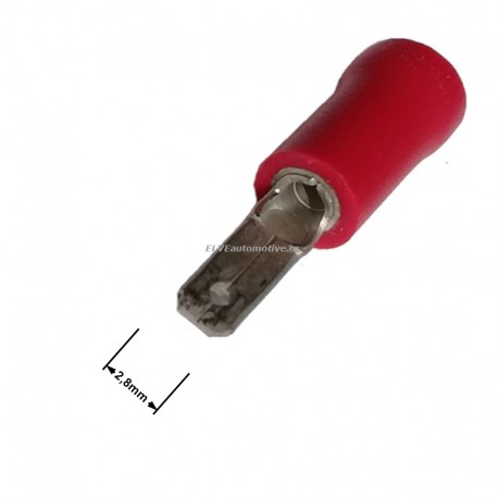 Faston 2,8mm zástrčka lisovací červená